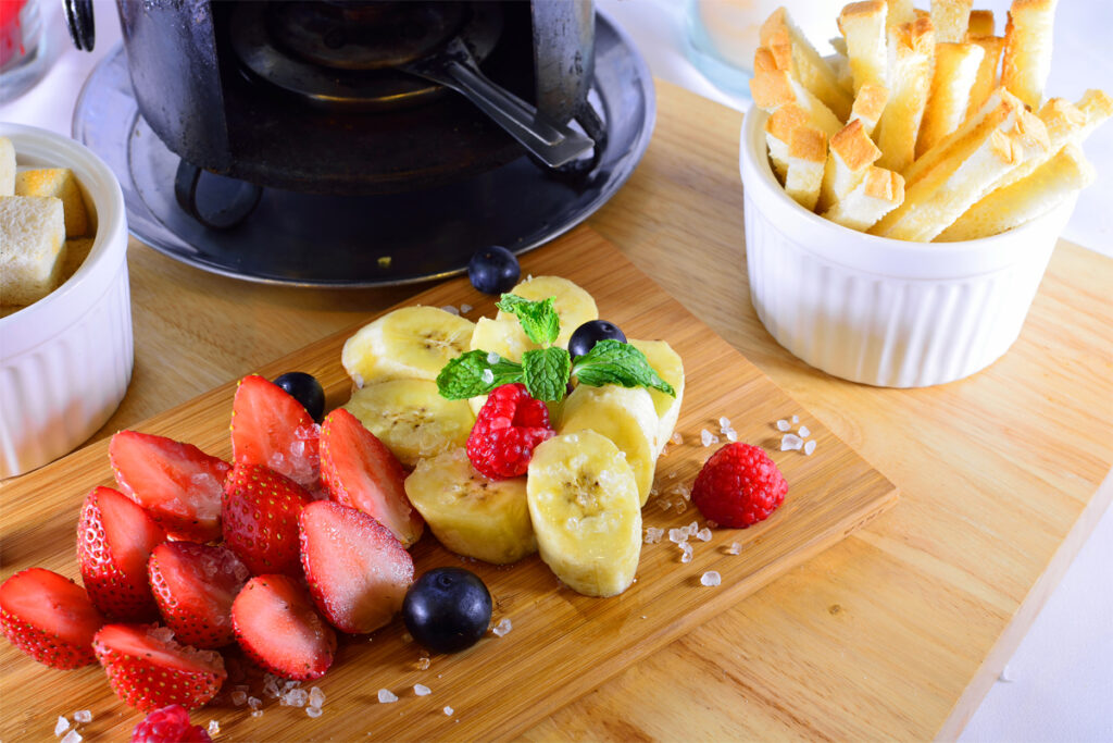 Käsefondue Obst